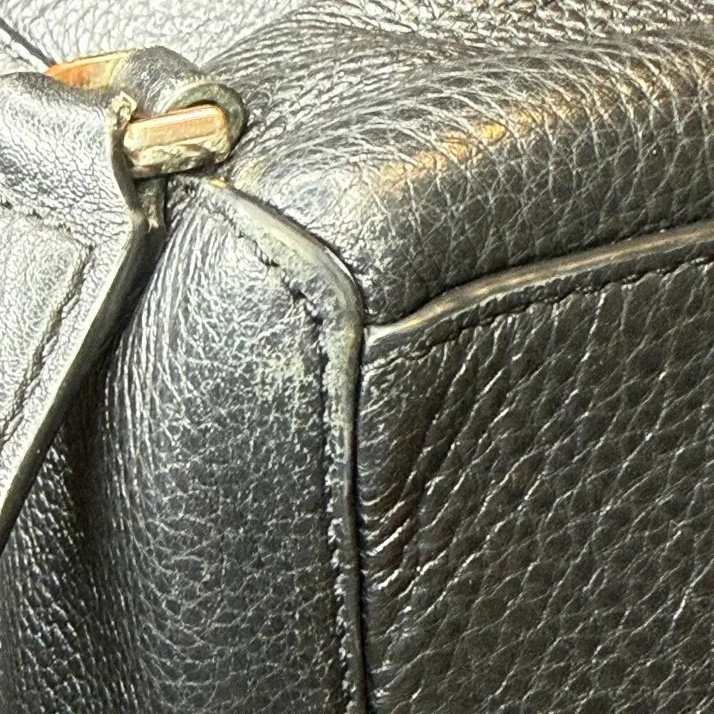 kate spade Black Leather Backpack with Gold Hardware